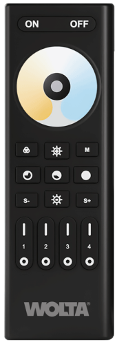 Пульт WOLTA SMART WRC-03/BK для лент MONO, CCT, 4 зоны IP20 2,4ГГц черный фото Пульт WOLTA SMART WRC-03/BK для лент MONO, CCT, 4 зоны IP20 2,4ГГц черный картинка